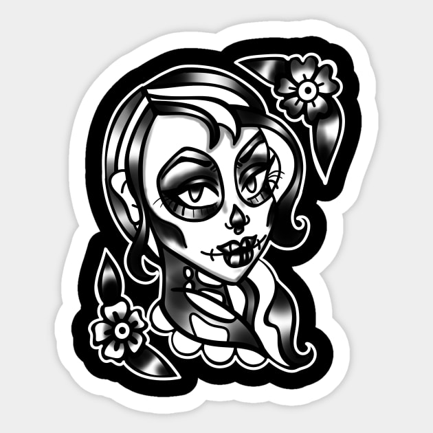 Lupe day of the dead girl Sticker by Reasons Unknown